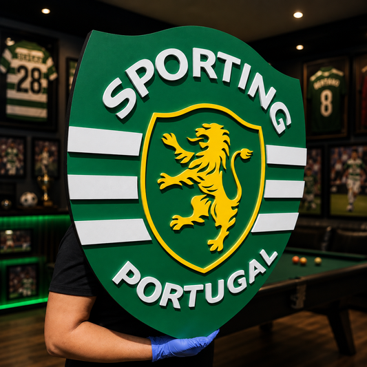 Sporting SCP Portugal 3D Wooden Logo Sign | Football Man Cave & Game Room Wall Decor