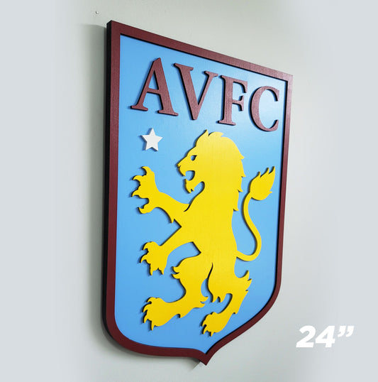 Aston Villa FC 3D Multi-Layer Wooden Logo Sign | Soccer Wall Decor | Man Cave, Game Room & Football Fan Gift