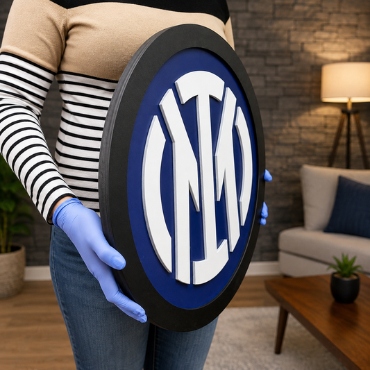 Inter Milan 3D Wooden Sign – Premium Football Decor for Nerazzurri Fans
