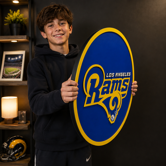 Los Angeles Rams 3D Wooden Sign – Bold Football Decor for Rams Fans