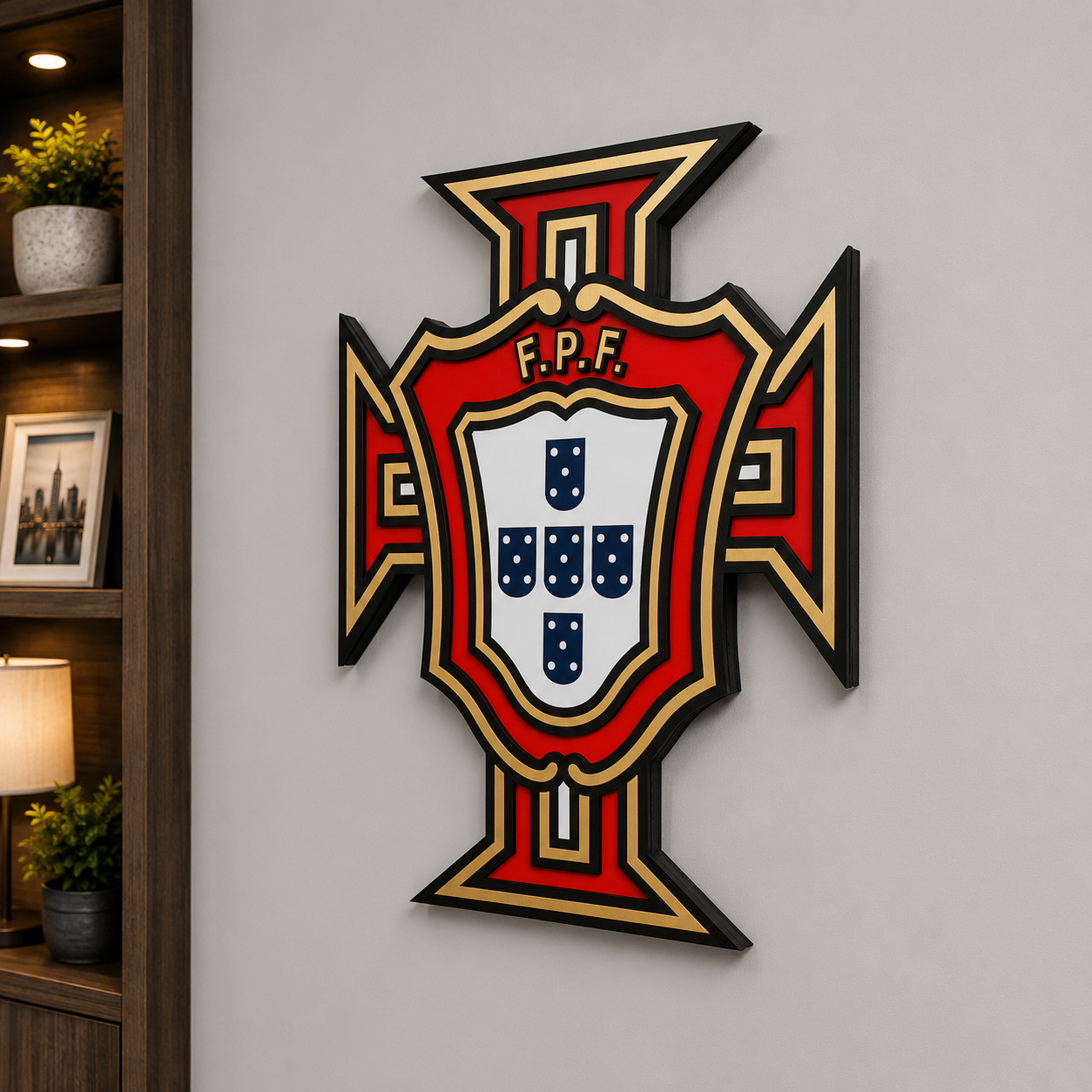 Portugal Football 3D Wooden Sign – Portuguese Pride Meets Football Passion