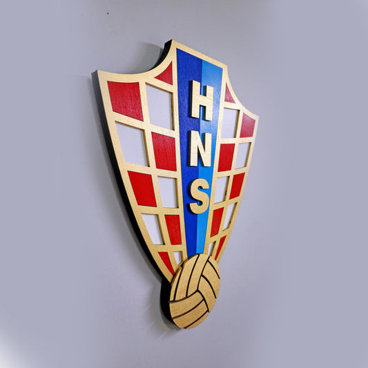 Croatia Football Team 3D Multi-Layer Wooden Sign | 🇭🇷 Croatia Soccer Logo Medallion | 🏟️ Man Cave, Game Room & Fan Gift