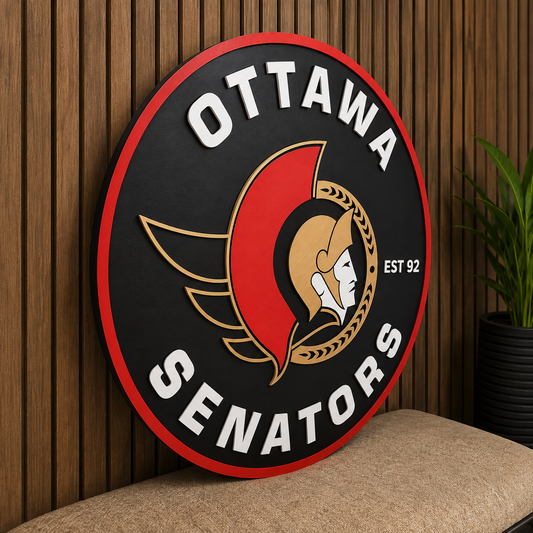 Ottawa Senators 3D Wood Sign – Canadian Hockey Decor Made in Ontario