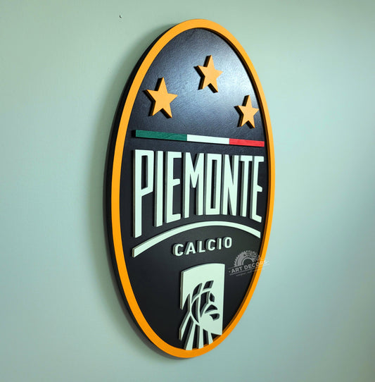 Piemonte Calcio 3D Multi-Layer Wooden Sports Medallion Sign | Soccer Wall Decor | 🏟️ Man Cave, Game Room & Football Fan Gift