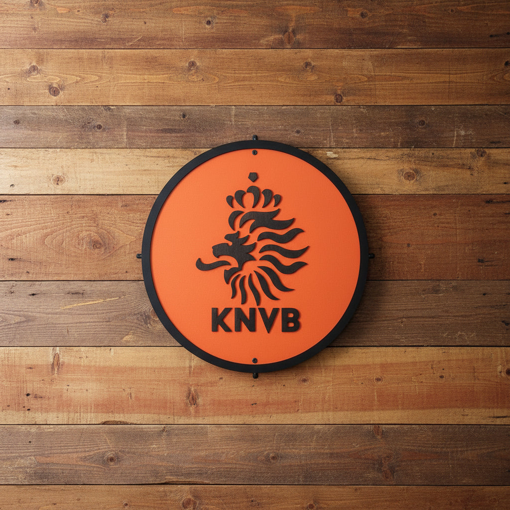 KNVB Netherlands 3D Wood Sign – Dutch Football Wall Decor