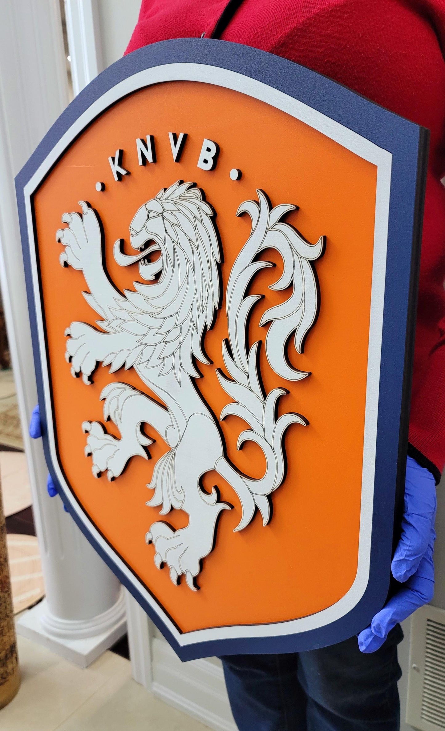 Cartel de madera 3D KNVB Fútbol Holandés | Decoración para Sala de Juegos o Cueva del Hombre