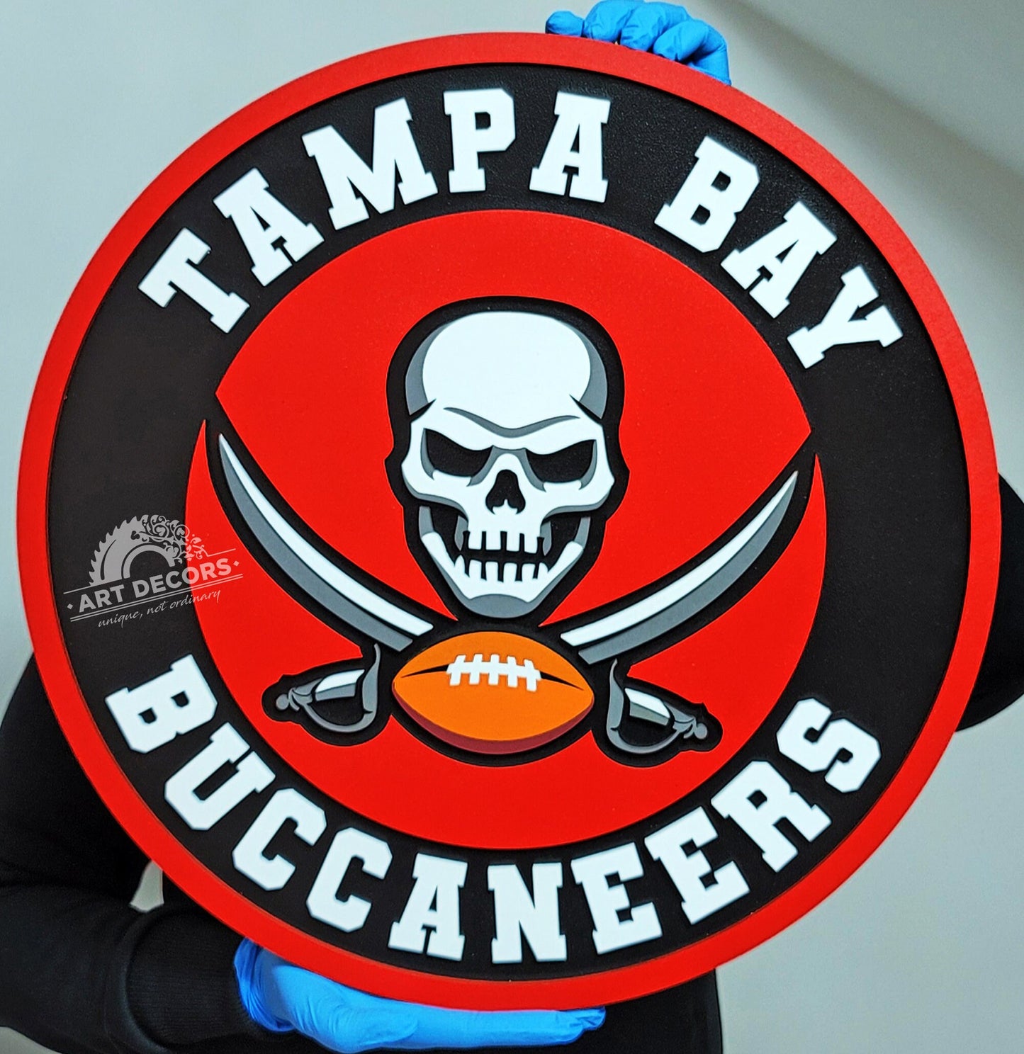Tampa Bay Buccaneers 3D Wooden Logo Sign | NFL Football Wall Art | Man Cave, Game Room &amp; Fan Cave Decor