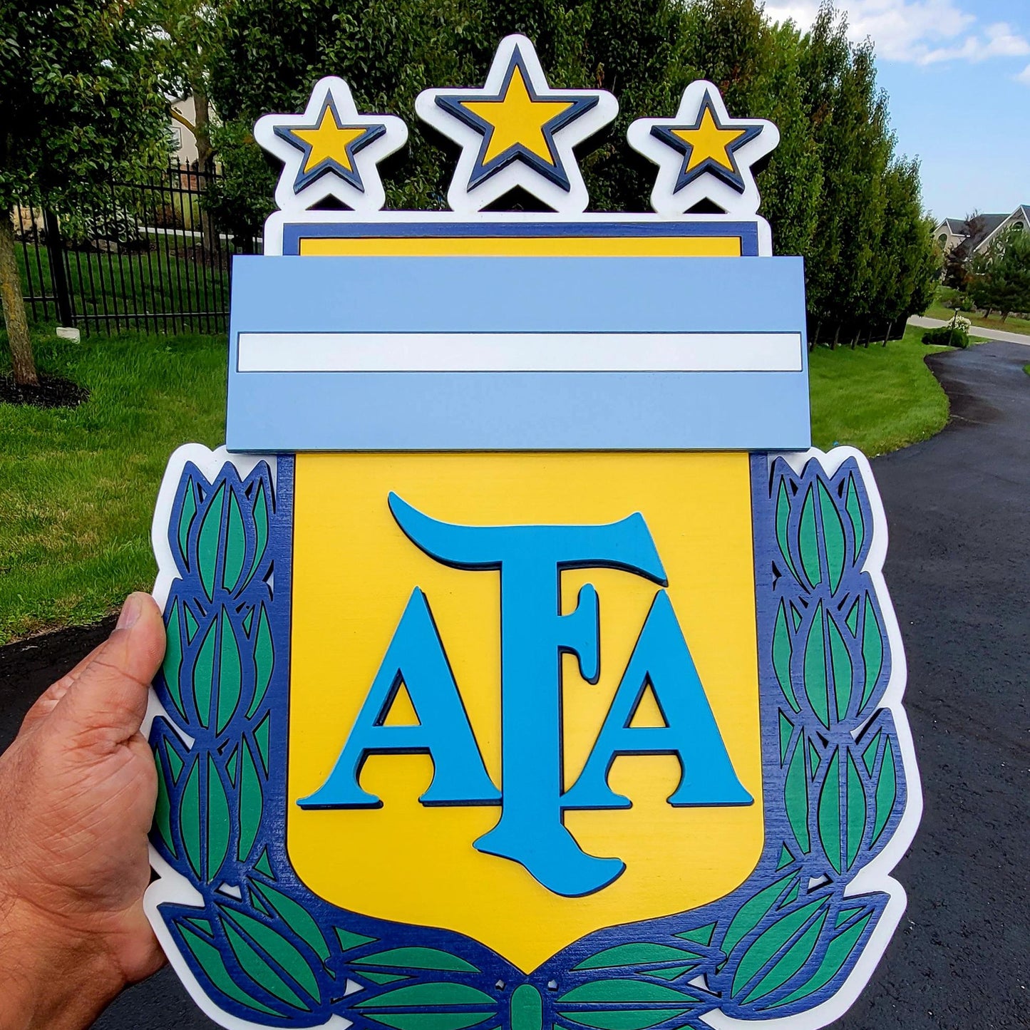 Argentina Football Team 3D Wood Sign | Argentina Soccer Wall Decor, Man Cave & Fan Gift