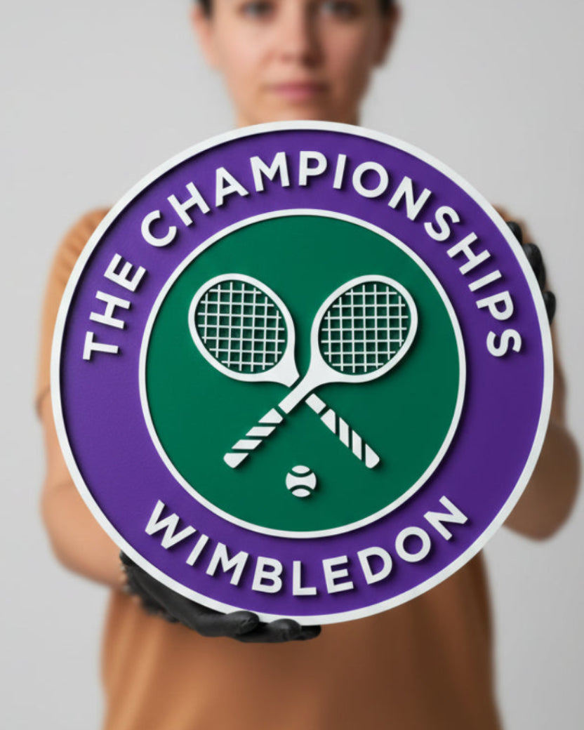 Wimbledon Championships 3D Wooden Tennis Sign | Man Cave & Game Room Wall Decor