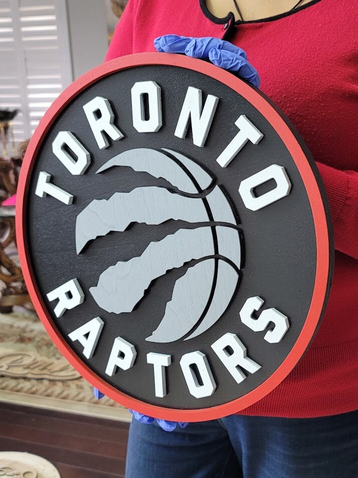 Toronto Raptors 3D Wooden Sign | Basketball Medallion Wall Art