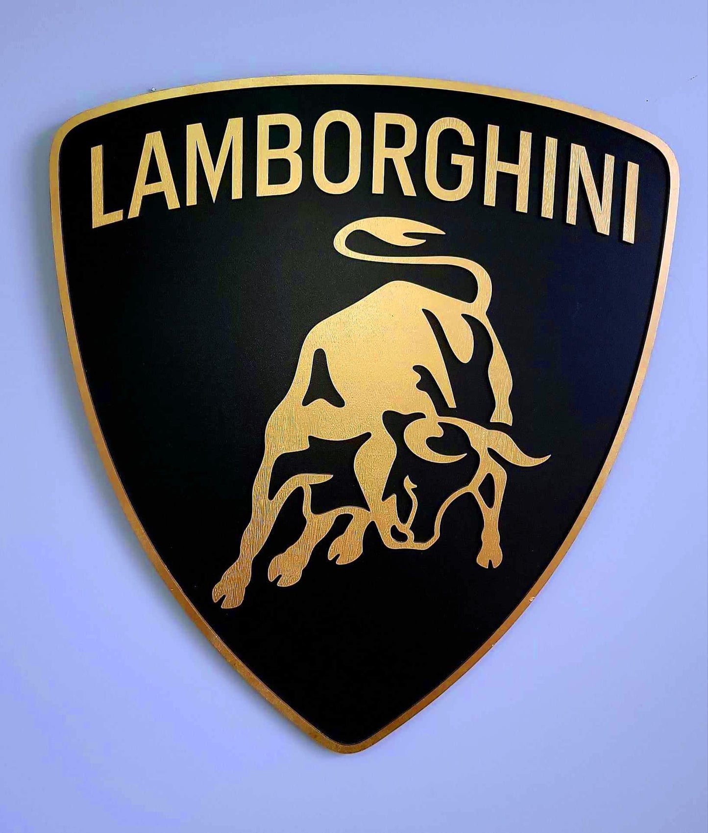 Lamborghini 3D Multi-Layer Wooden Logo Sign | Luxury Supercar Wall Decor | 🏁 Garage, Man Cave &amp; Car Enthusiast Gift