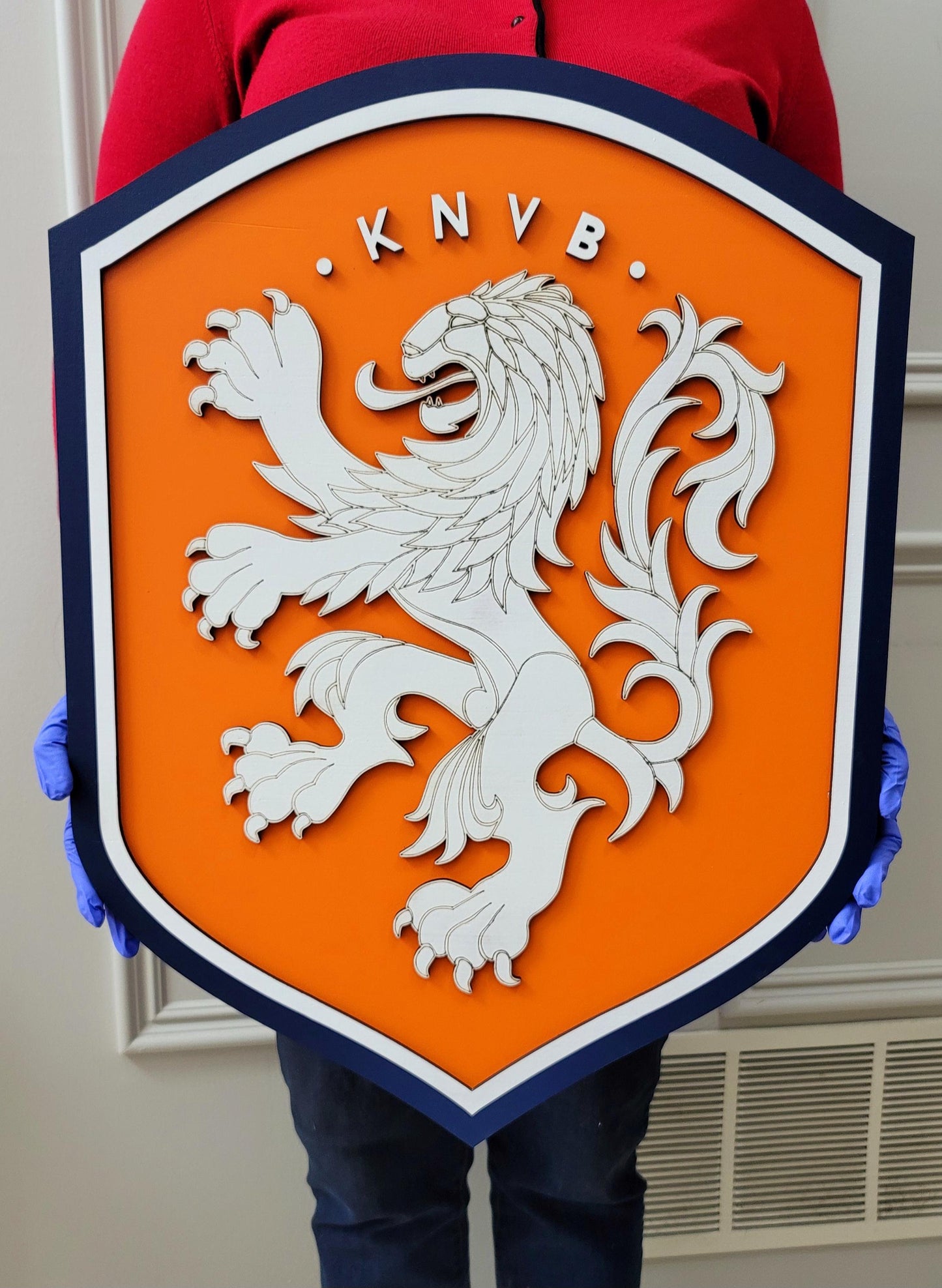 Cartel de madera 3D KNVB Fútbol Holandés | Decoración para Sala de Juegos o Cueva del Hombre