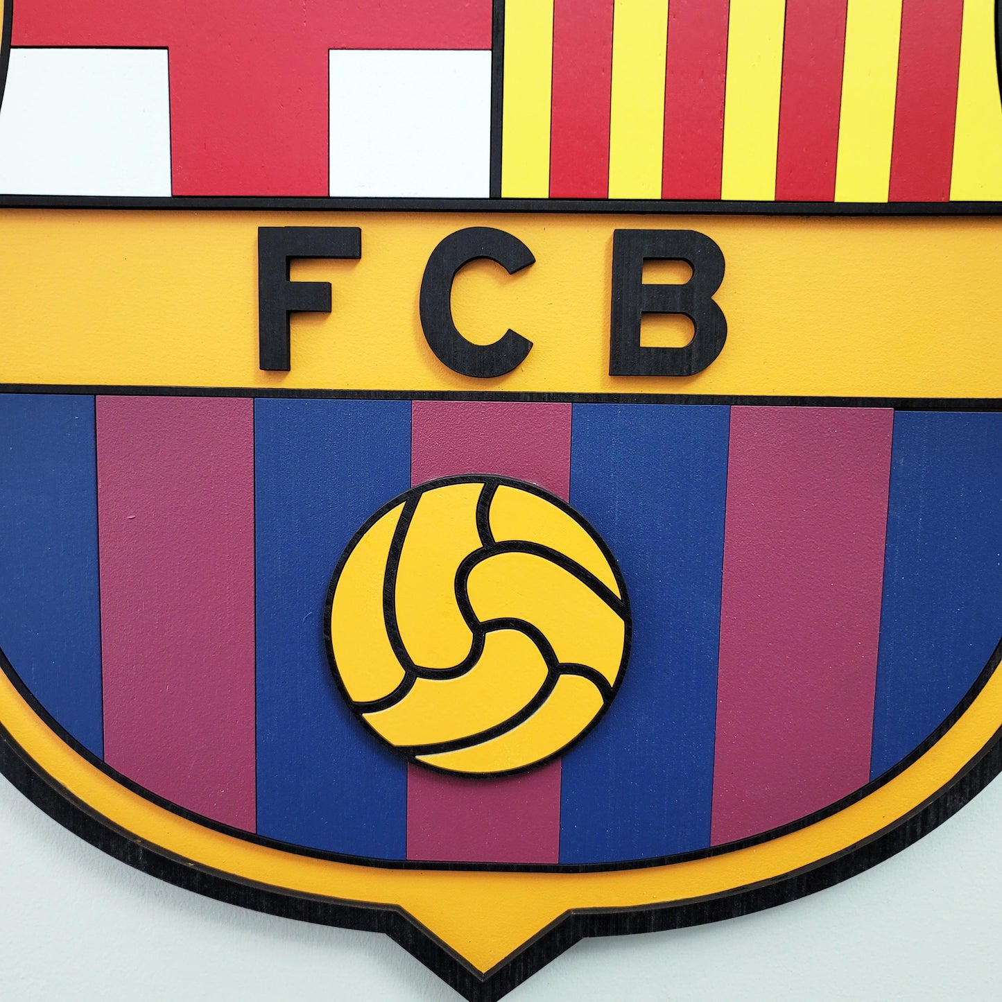 FC Barcelona 3D Multi-Layer Wooden Logo Sign | Soccer Wall Art