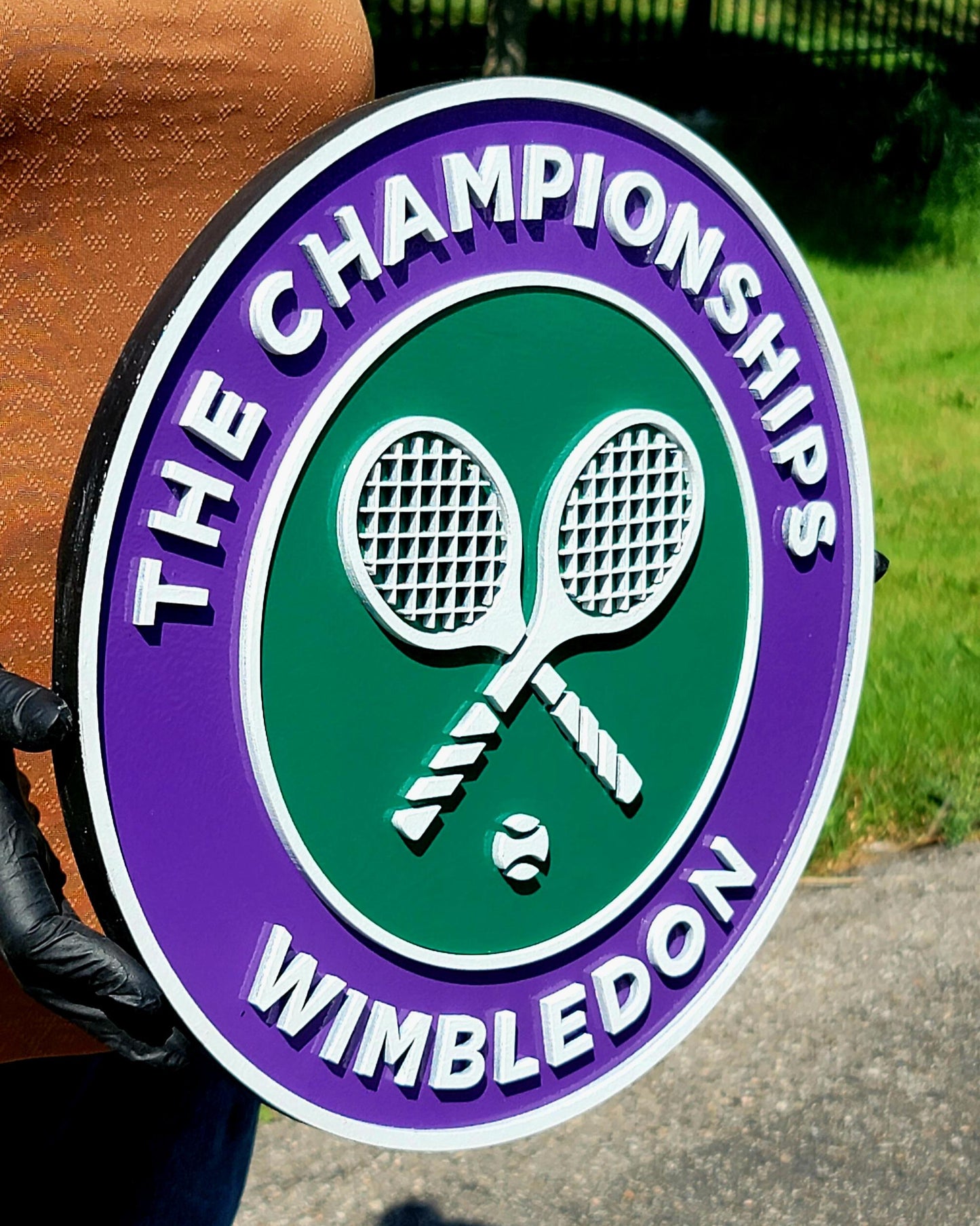 Wimbledon Championships 3D Wooden Tennis Sign | Man Cave & Game Room Wall Decor