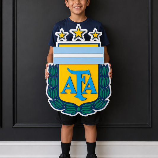 Argentina Football Team 3D Wood Sign | Argentina Soccer Wall Decor, Man Cave & Fan Gift