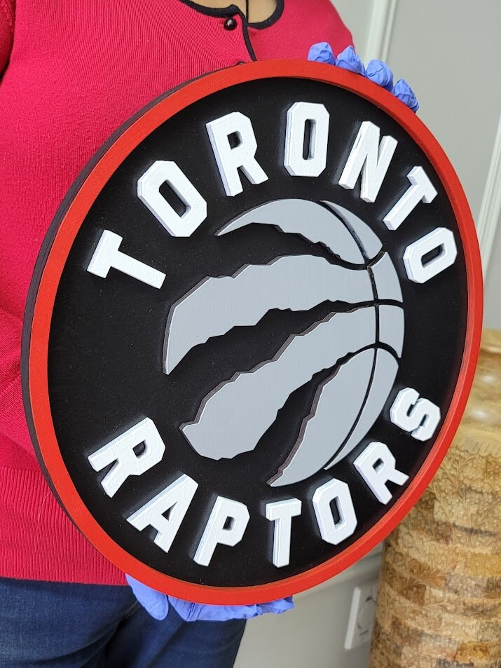 Toronto Raptors 3D Wooden Sign | Basketball Medallion Wall Art