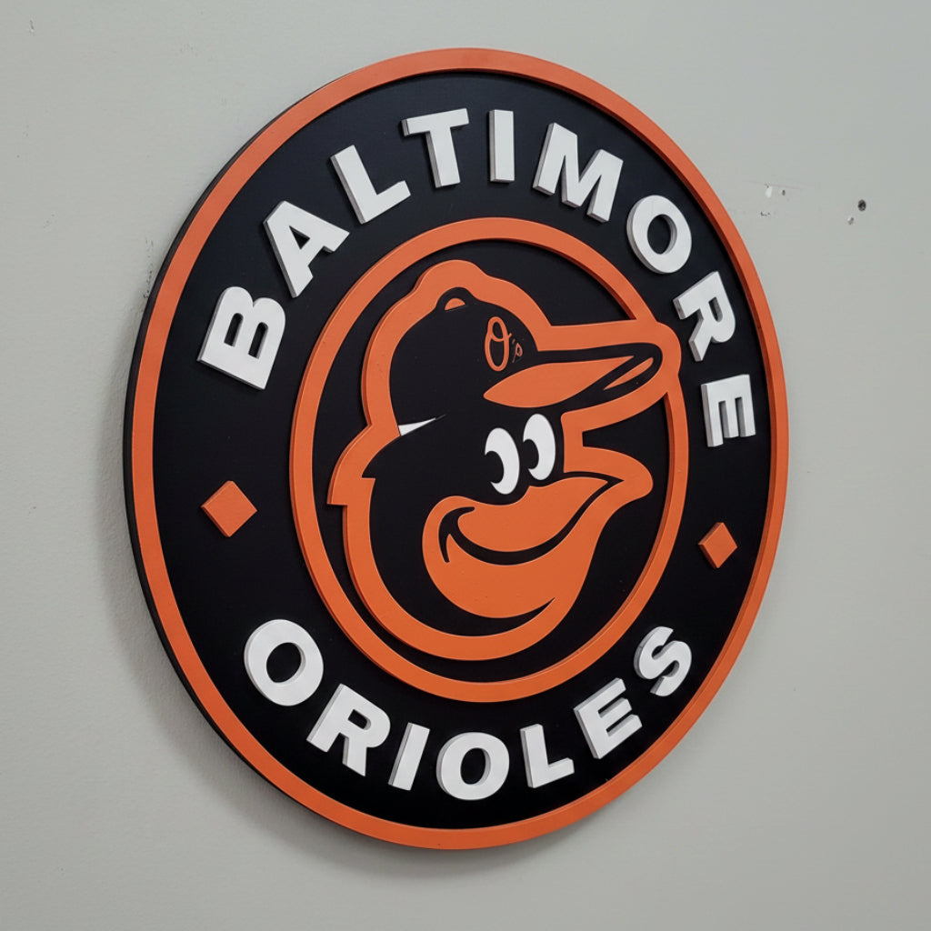 Baltimore Orioles 3D Wood Sign | Baseball Man Cave Wall Decor & Fan Gift