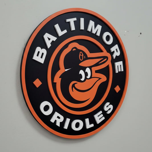 Baltimore Orioles 3D Wood Sign | Baseball Man Cave Wall Decor & Fan Gift