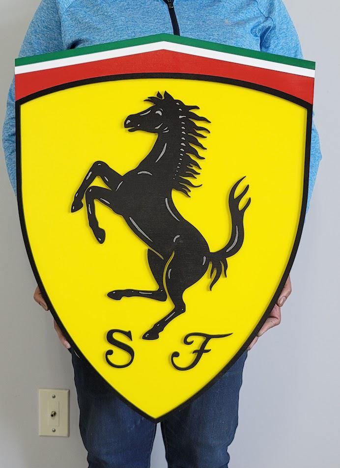 Ferrari 3D Luxury Car Logo Sign | Man Cave, Garage, Game Room Decor