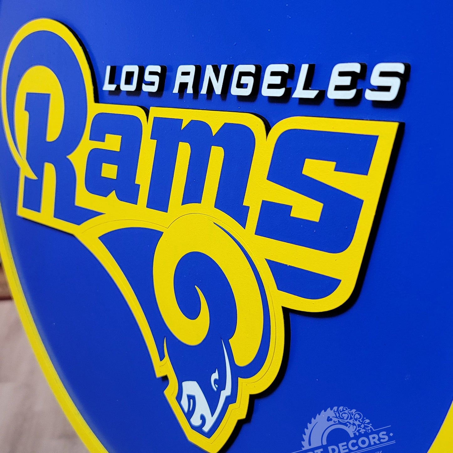 Los Angeles Rams 3D Wooden Sign – Bold Football Decor for Rams Fans