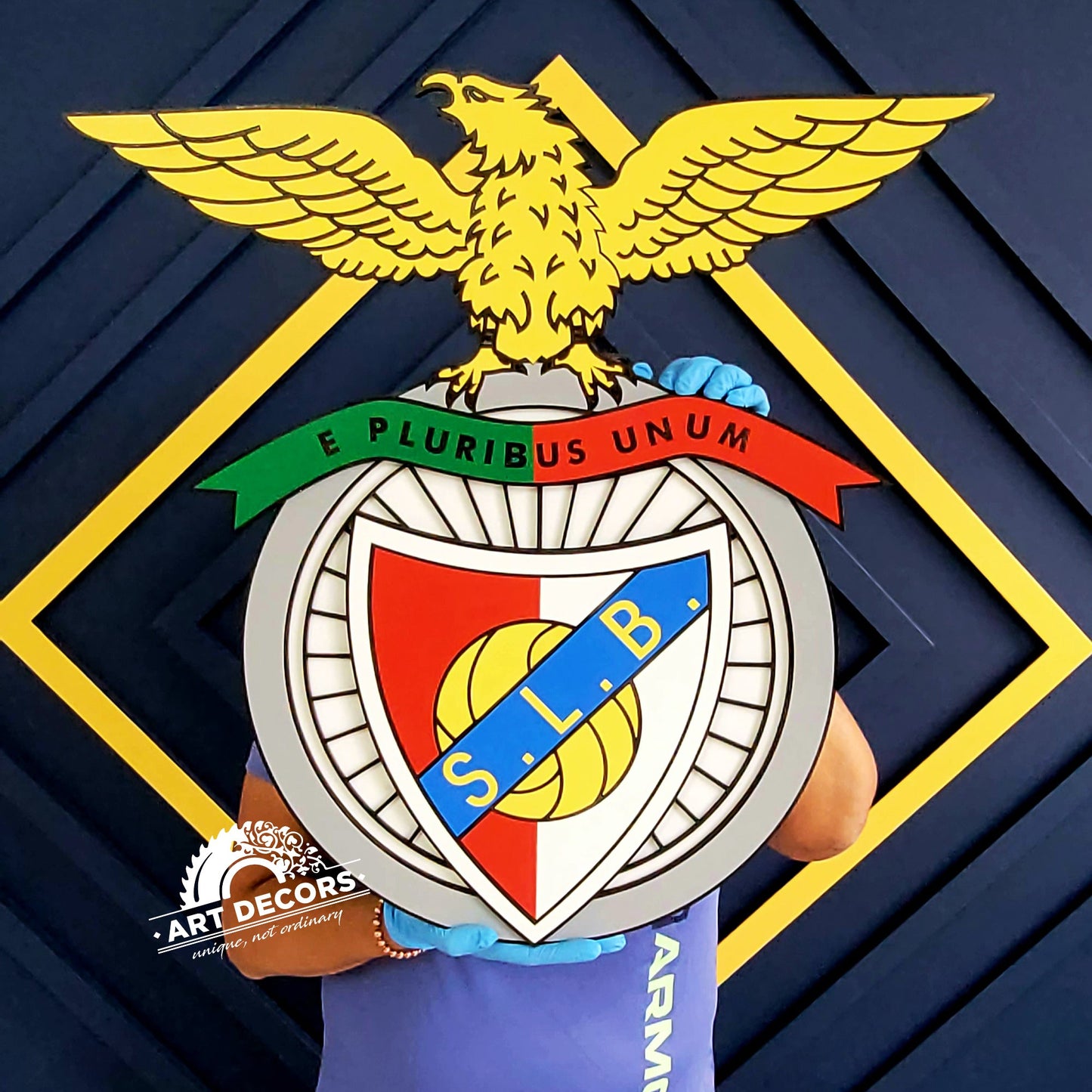 SL Benfica 3D Wood Sign – Portuguese Football Pride for Your Walls