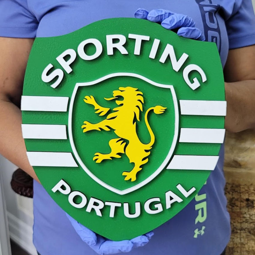 Sporting SCP Portugal 3D Wooden Logo Sign | Football Man Cave & Game Room Wall Decor