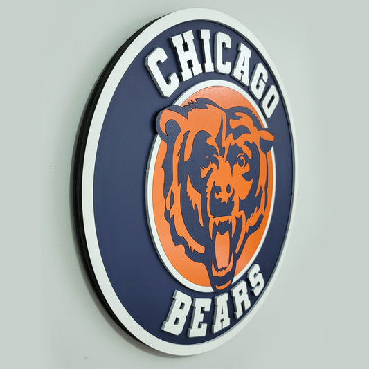 Chicago Bears 3D Logo Sign: Sports Fan Man Cave Decor Gift