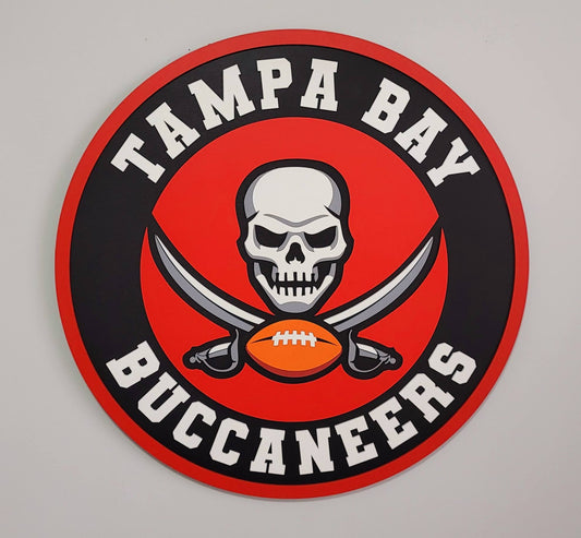 Tampa Bay Buccaneers 3D Wooden Logo Sign | NFL Football Wall Art | Man Cave, Game Room &amp; Fan Cave Decor