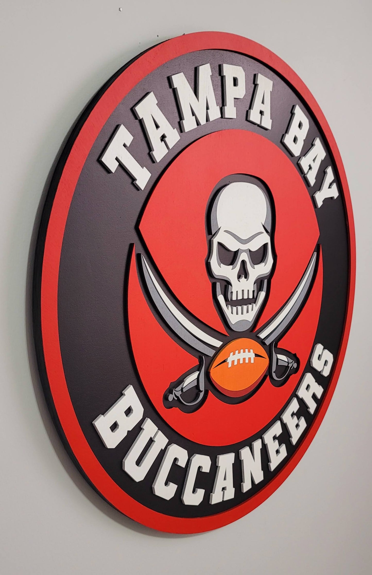 Tampa Bay Buccaneers 3D Wooden Logo Sign | NFL Football Wall Art | Man Cave, Game Room &amp; Fan Cave Decor