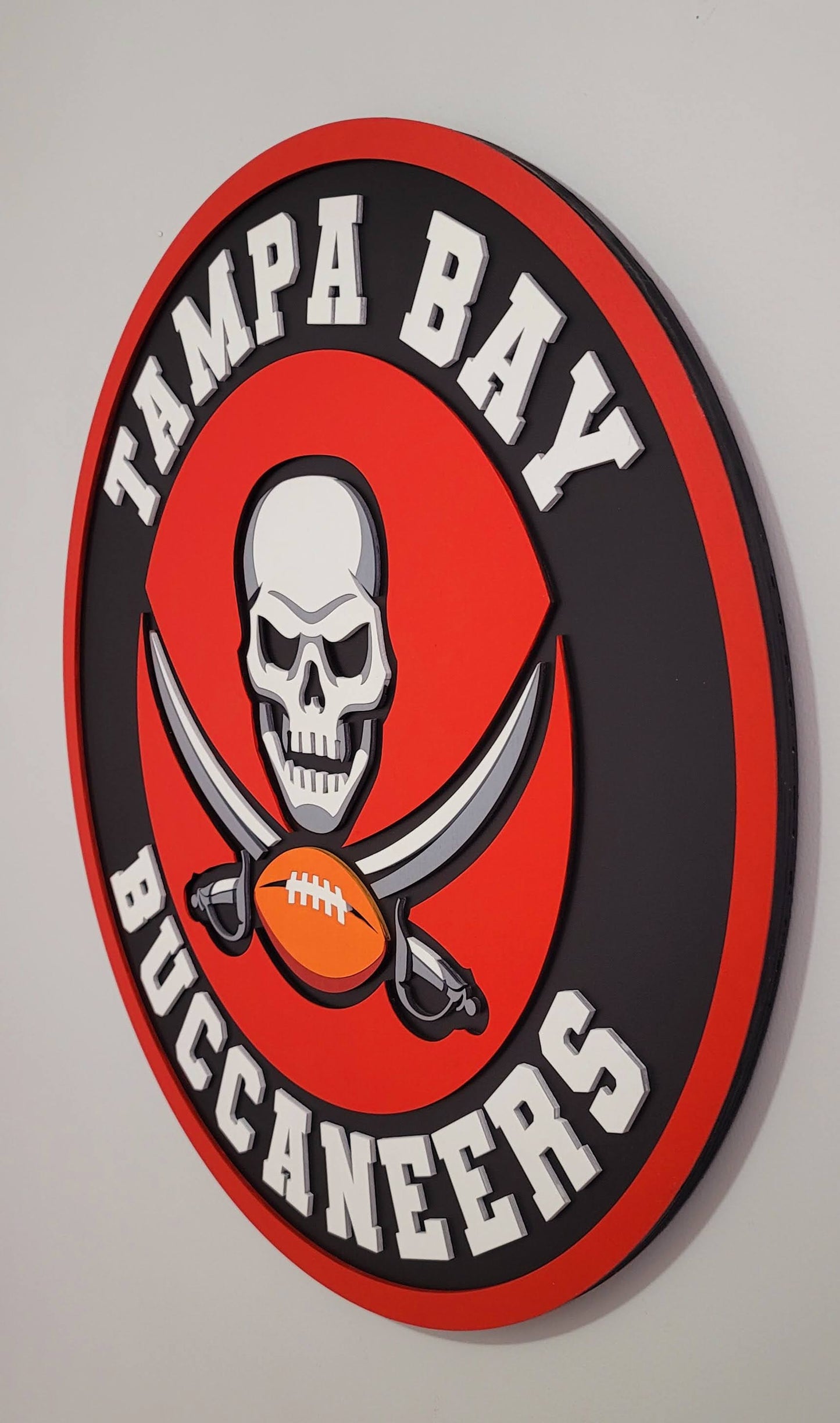Tampa Bay Buccaneers 3D Wooden Logo Sign | NFL Football Wall Art | Man Cave, Game Room &amp; Fan Cave Decor