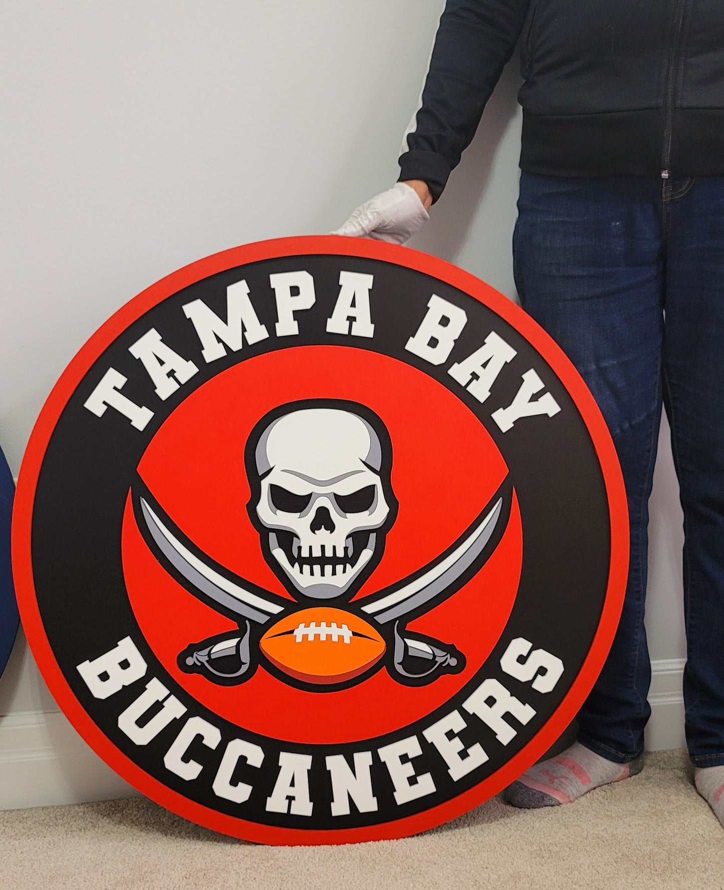 Tampa Bay Buccaneers 3D Wooden Logo Sign | NFL Football Wall Art | Man Cave, Game Room &amp; Fan Cave Decor