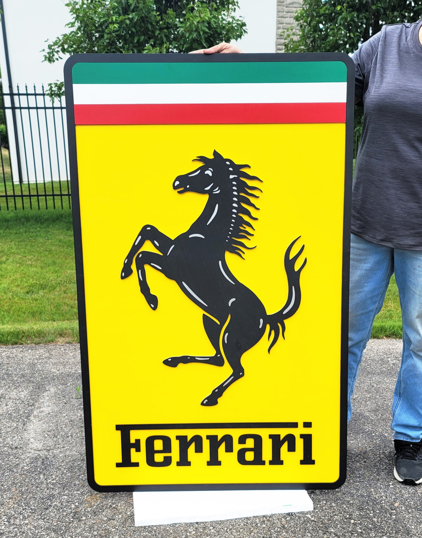 🏎️ Ferrari 3D Multi-Layer Wooden Logo Sign | Luxury Car Wall Decor | 🏁 Garage, Man Cave &amp; Supercar Enthusiast Gift