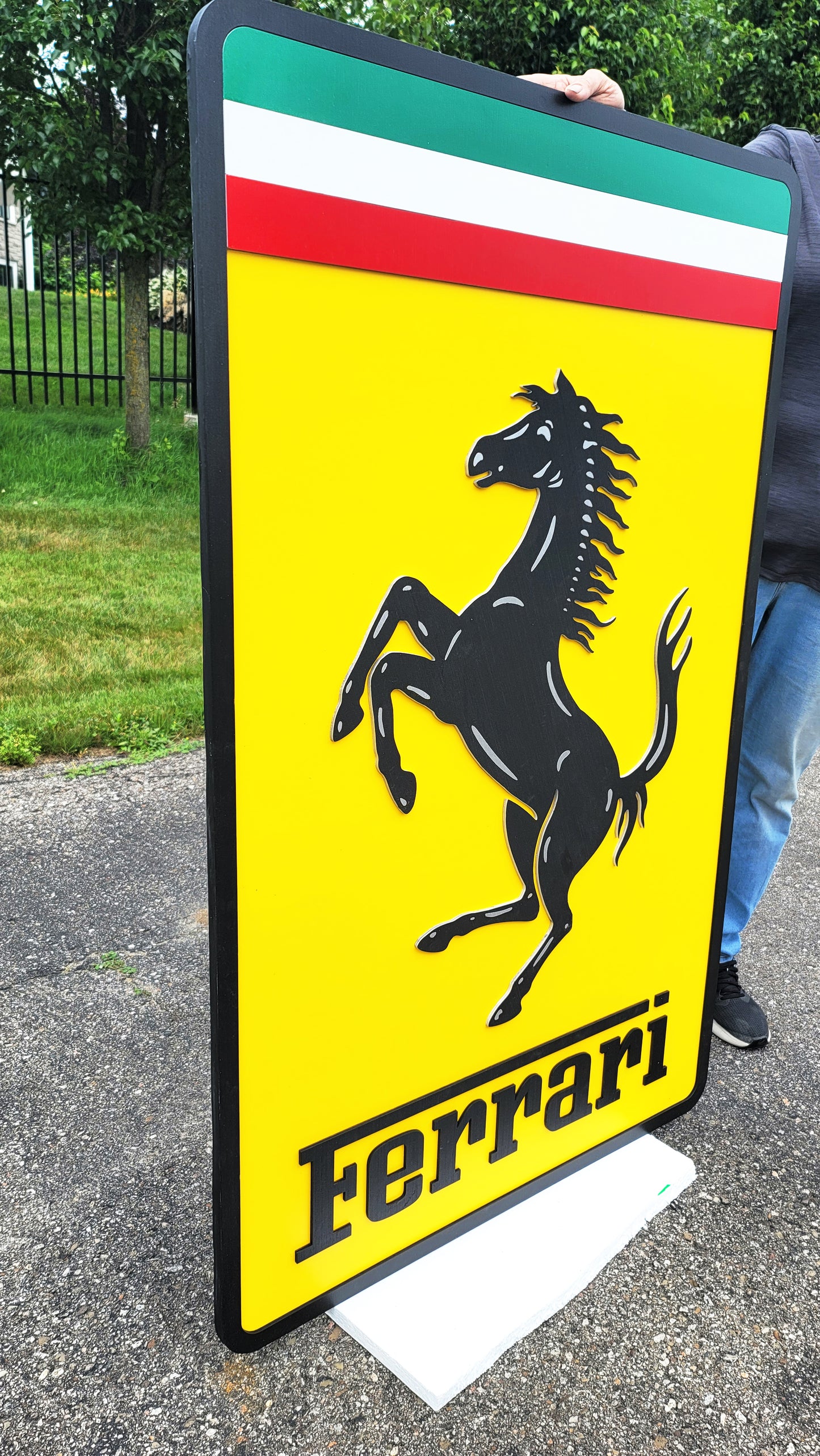 🏎️ Ferrari 3D Multi-Layer Wooden Logo Sign | Luxury Car Wall Decor | 🏁 Garage, Man Cave &amp; Supercar Enthusiast Gift