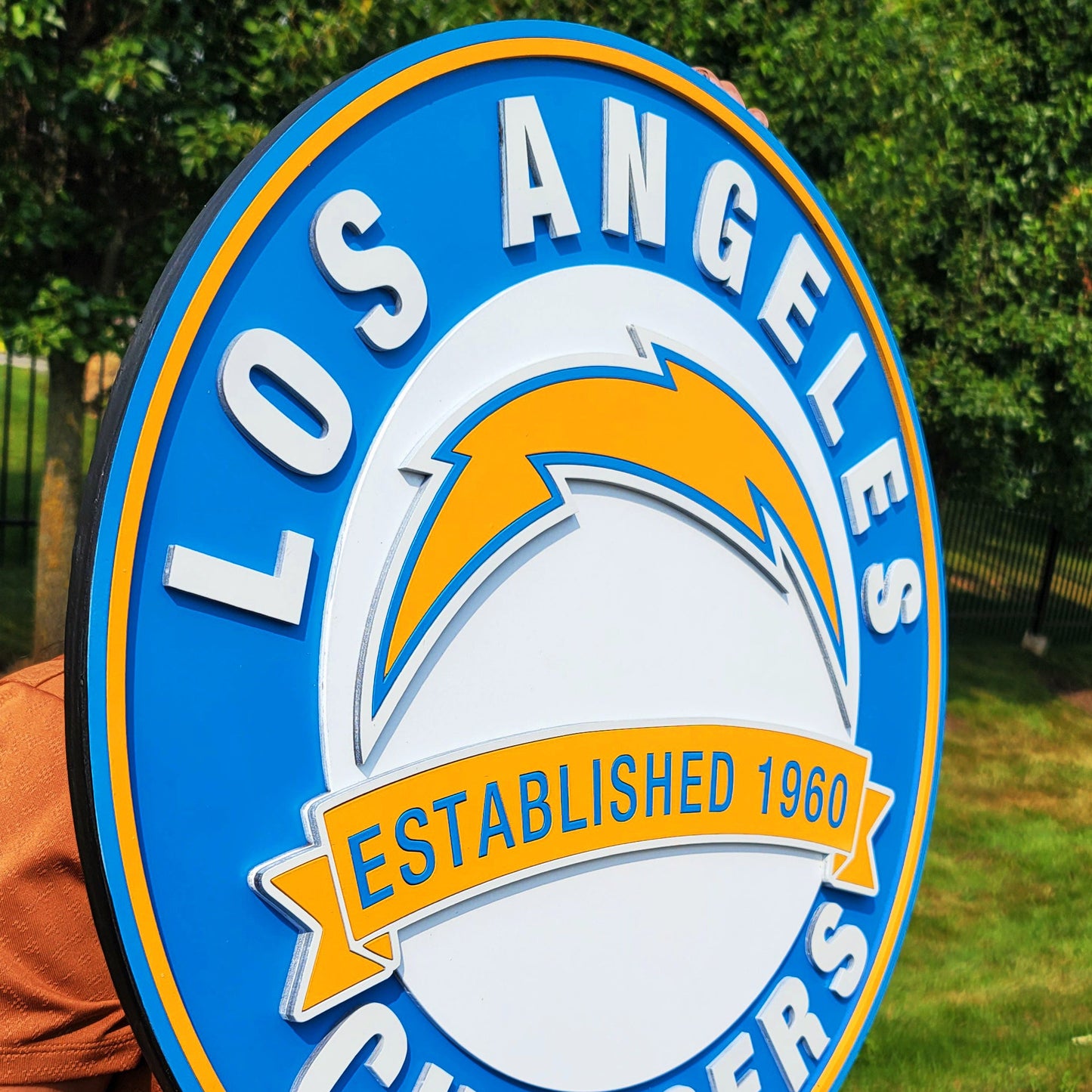 Los Angeles Chargers 3D Wooden Logo Sign – NFL Man Cave Wall Decor, Football Sports Sign & Chargers Fan Gift