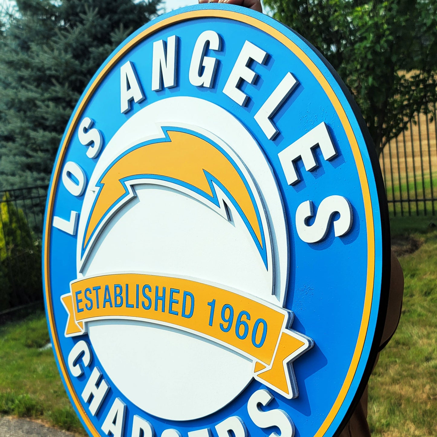Los Angeles Chargers 3D Wooden Logo Sign – NFL Man Cave Wall Decor, Football Sports Sign & Chargers Fan Gift