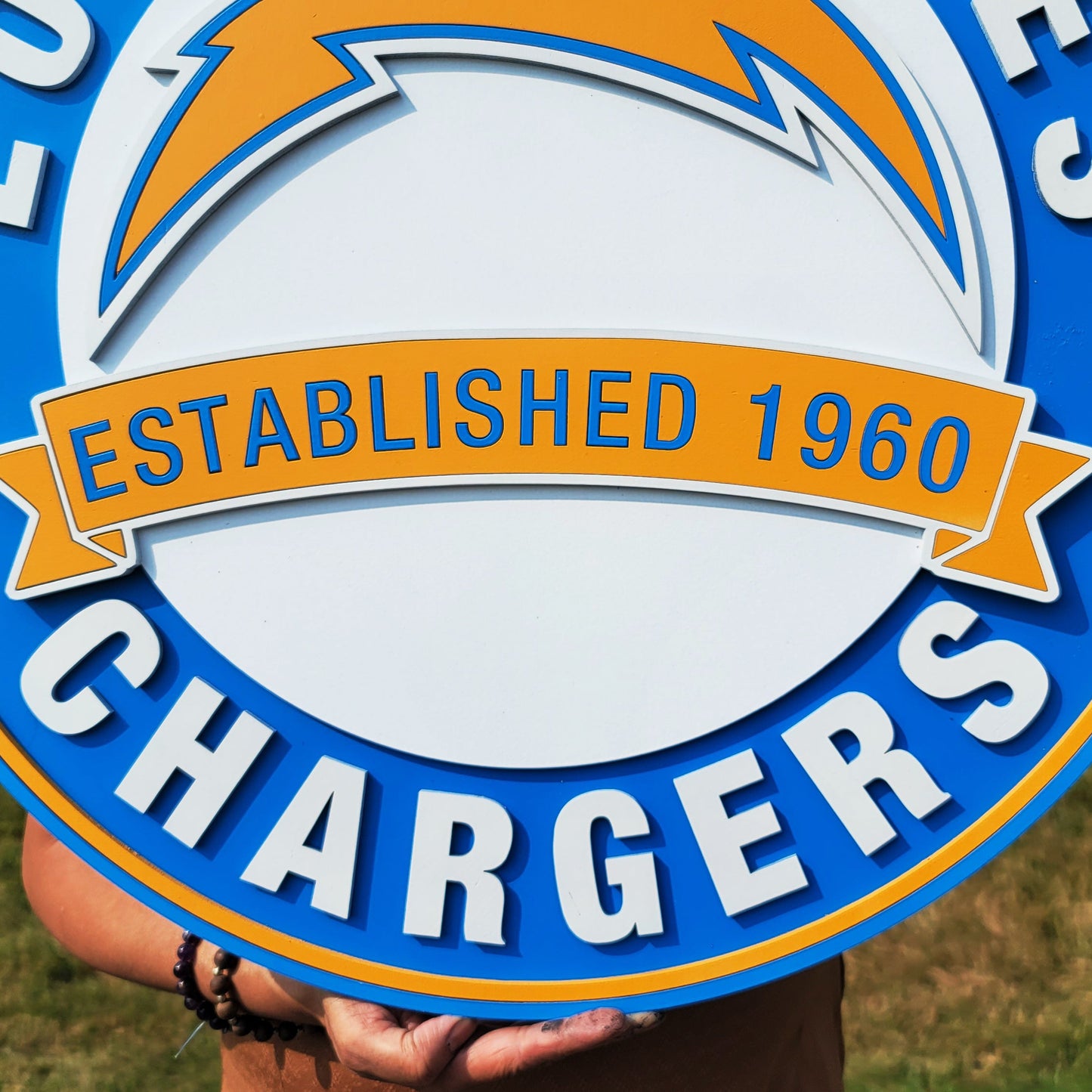 Los Angeles Chargers 3D Wooden Logo Sign – NFL Man Cave Wall Decor, Football Sports Sign & Chargers Fan Gift