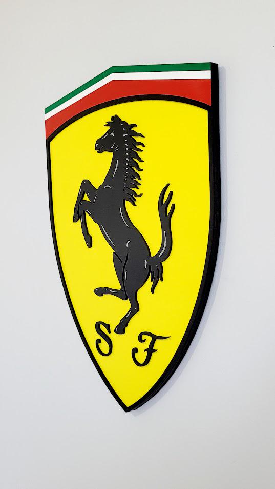 Ferrari 3D Luxury Car Logo Sign | Man Cave, Garage, Game Room Decor