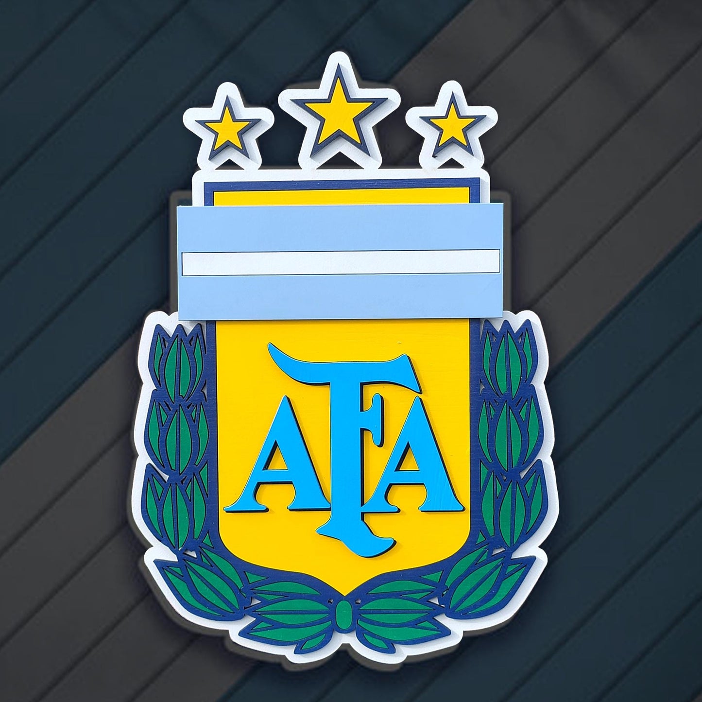 Argentina Football Team 3D Wood Sign | Argentina Soccer Wall Decor, Man Cave & Fan Gift