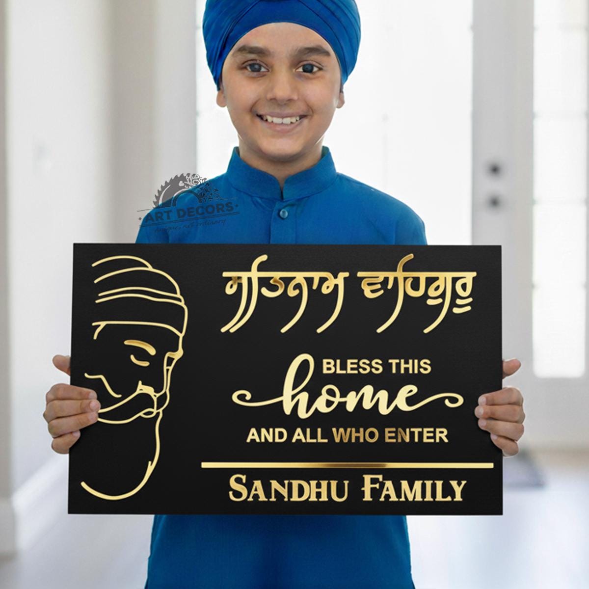 Personalized 3D Sikh Waheguru Home Blessing Plaque