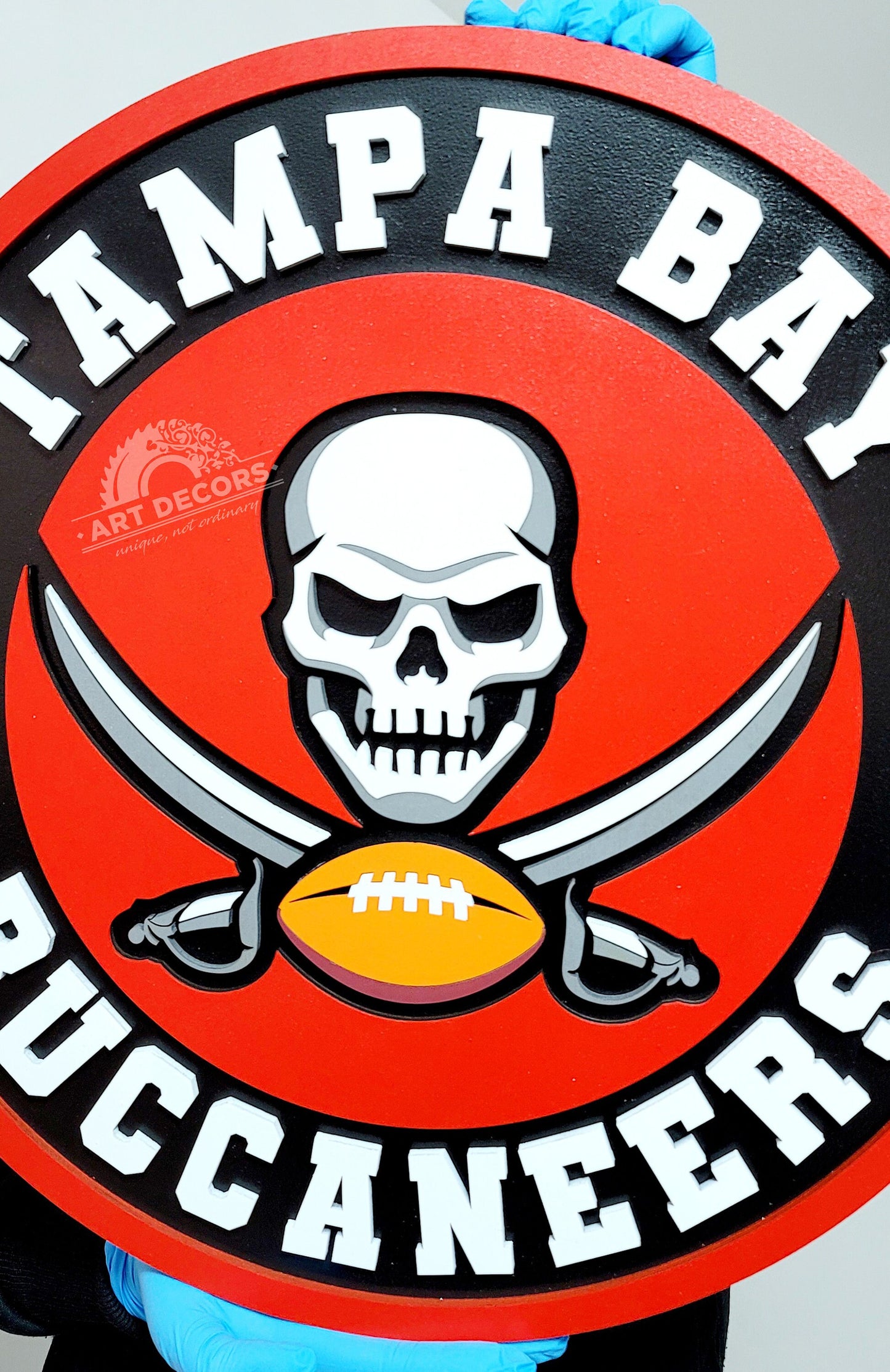 Tampa Bay Buccaneers 3D Wooden Logo Sign | NFL Football Wall Art | Man Cave, Game Room &amp; Fan Cave Decor