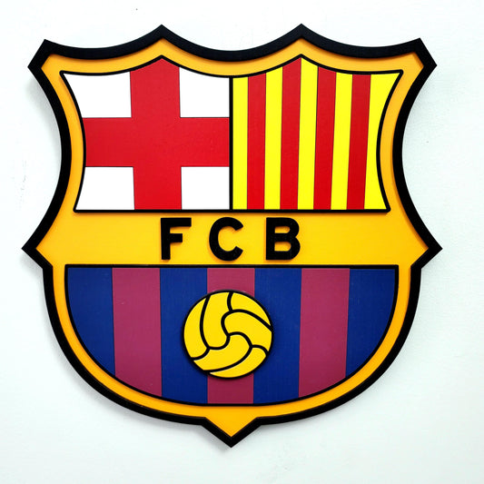 FC Barcelona 3D Multi-Layer Wooden Logo Sign | Soccer Wall Art