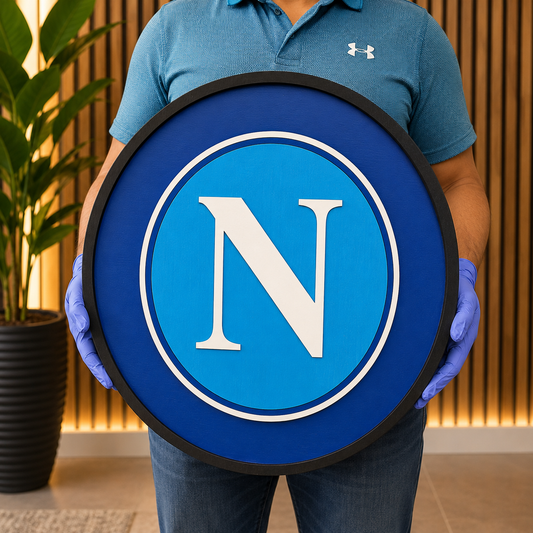 Napoli Football Team 3D Wood Sign | Medallion Man Cave Games Room Decoration