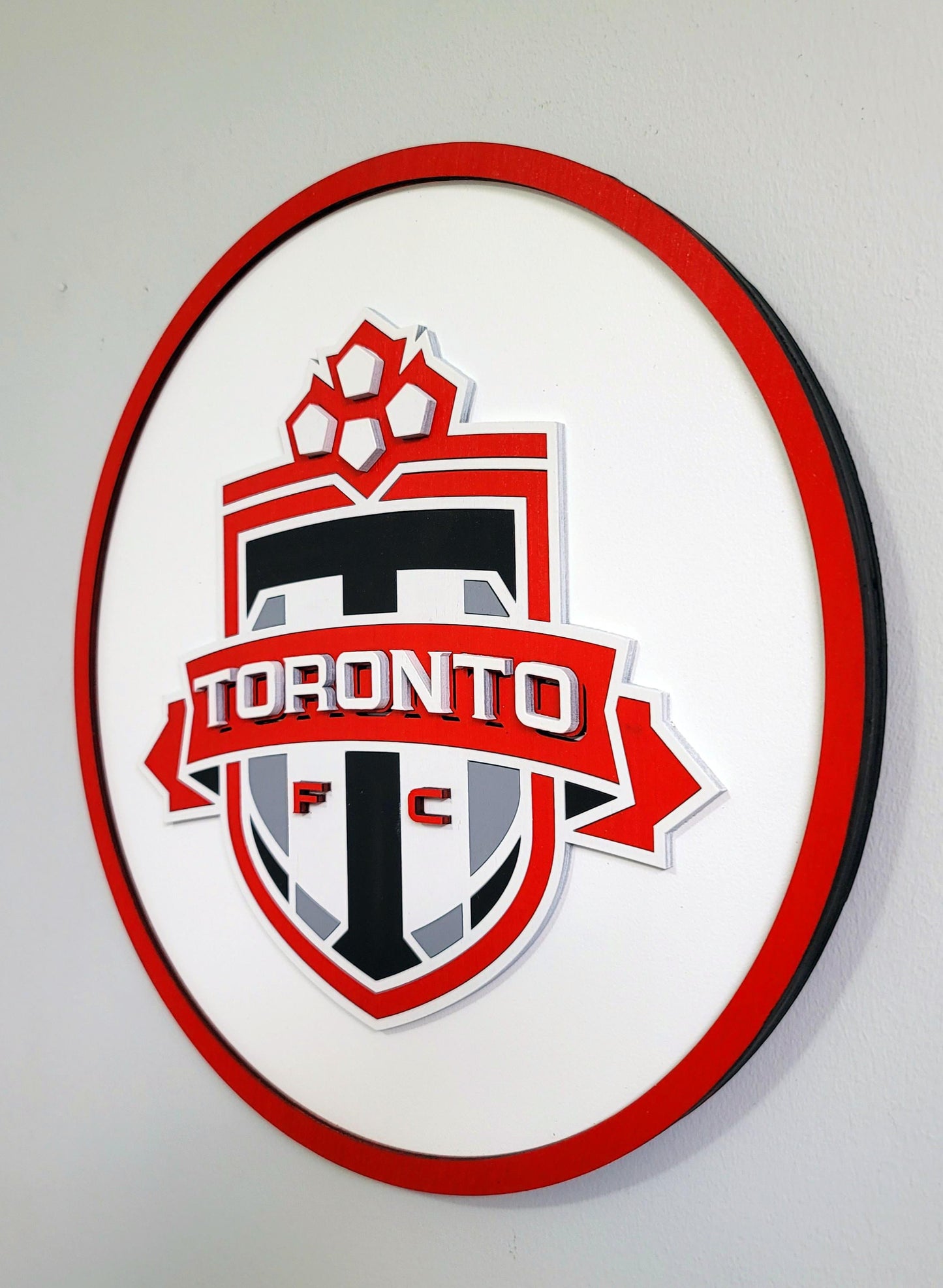 Toronto FC 3D Wooden Team Crest Sign – Premium Wall Art for Man Cave, Games Room & Sports Fans