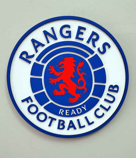 Rangers Football Club 3D Wooden Sign | Man Cave Games Room Decoration