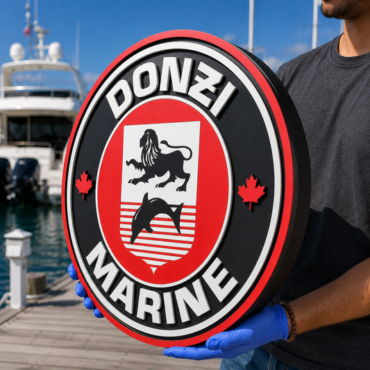 Donzi Marine Logo 3D Wooden Sign, Sports Fan Decor