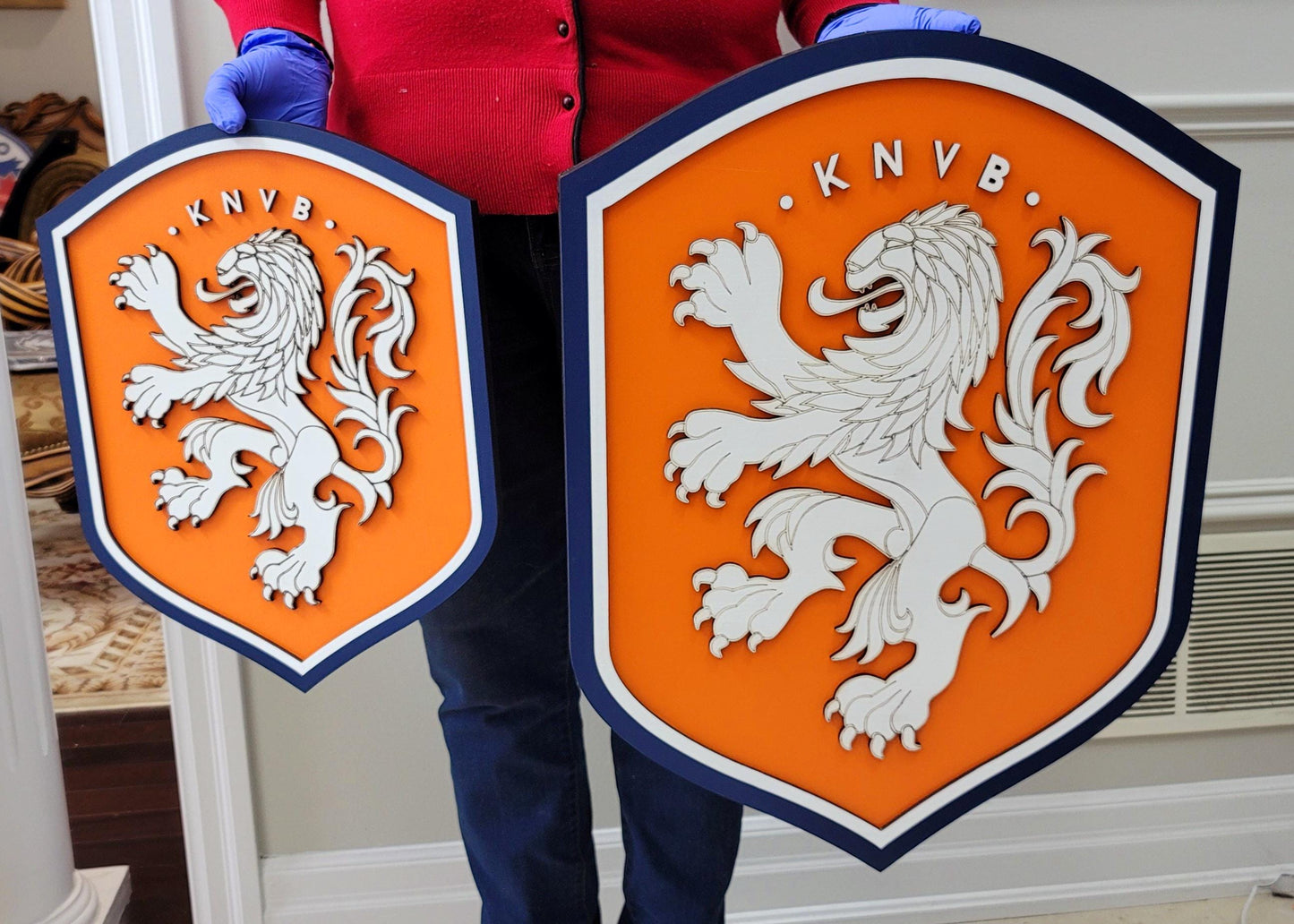 Cartel de madera 3D KNVB Fútbol Holandés | Decoración para Sala de Juegos o Cueva del Hombre