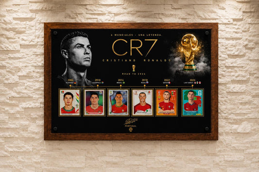 CR7 Cristiano Ronaldo World Cup Legacy 3D Plaque | 3D Wood & Acrylic Display Sign for Ronaldo Fans