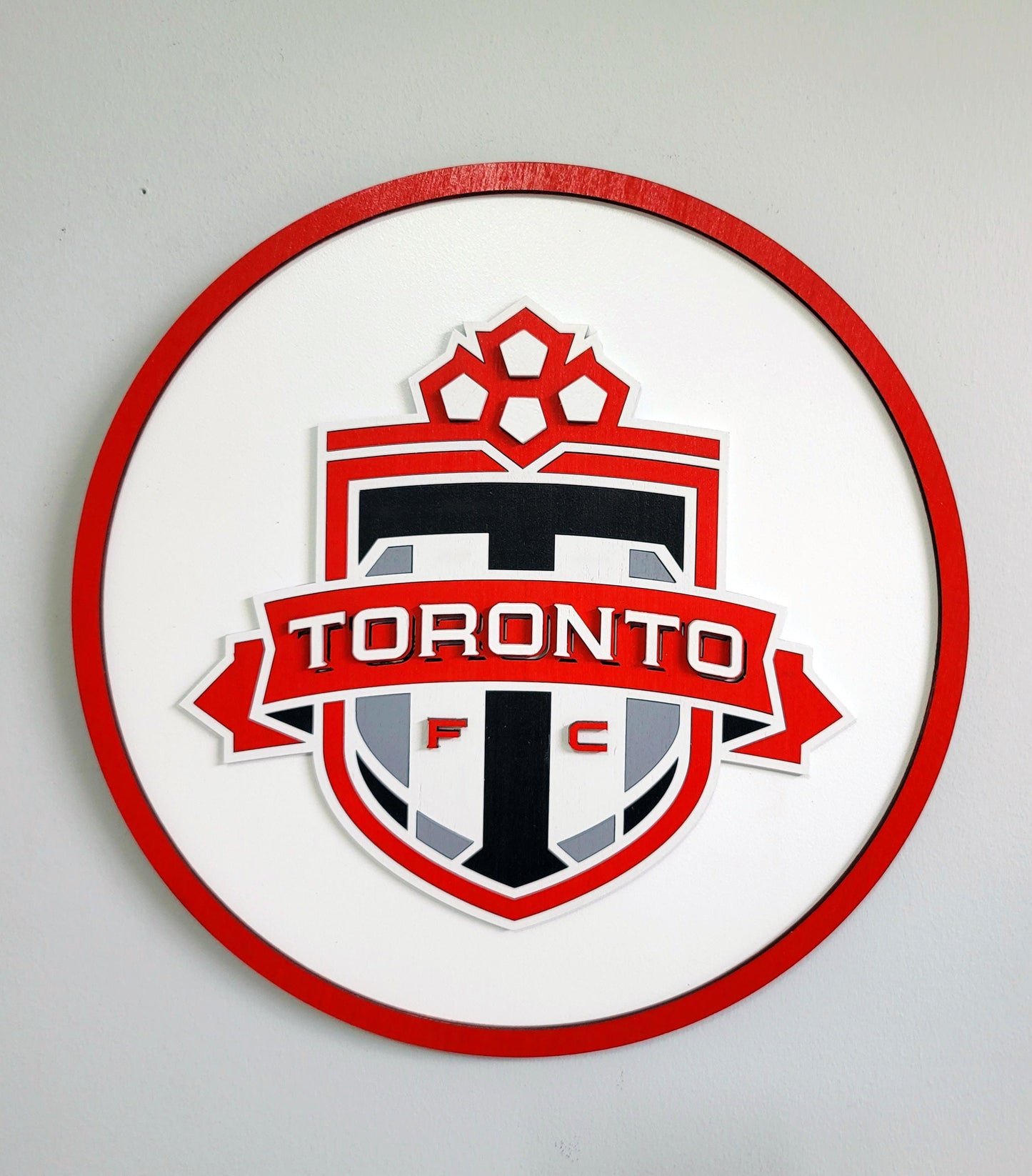 Toronto FC 3D Wooden Team Crest Sign – Premium Wall Art for Man Cave, Games Room & Sports Fans