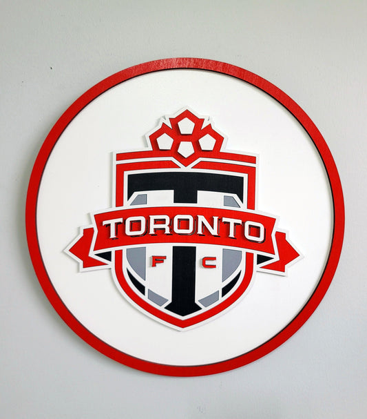 Toronto FC 3D Wooden Team Crest Sign – Premium Wall Art for Man Cave, Games Room & Sports Fans
