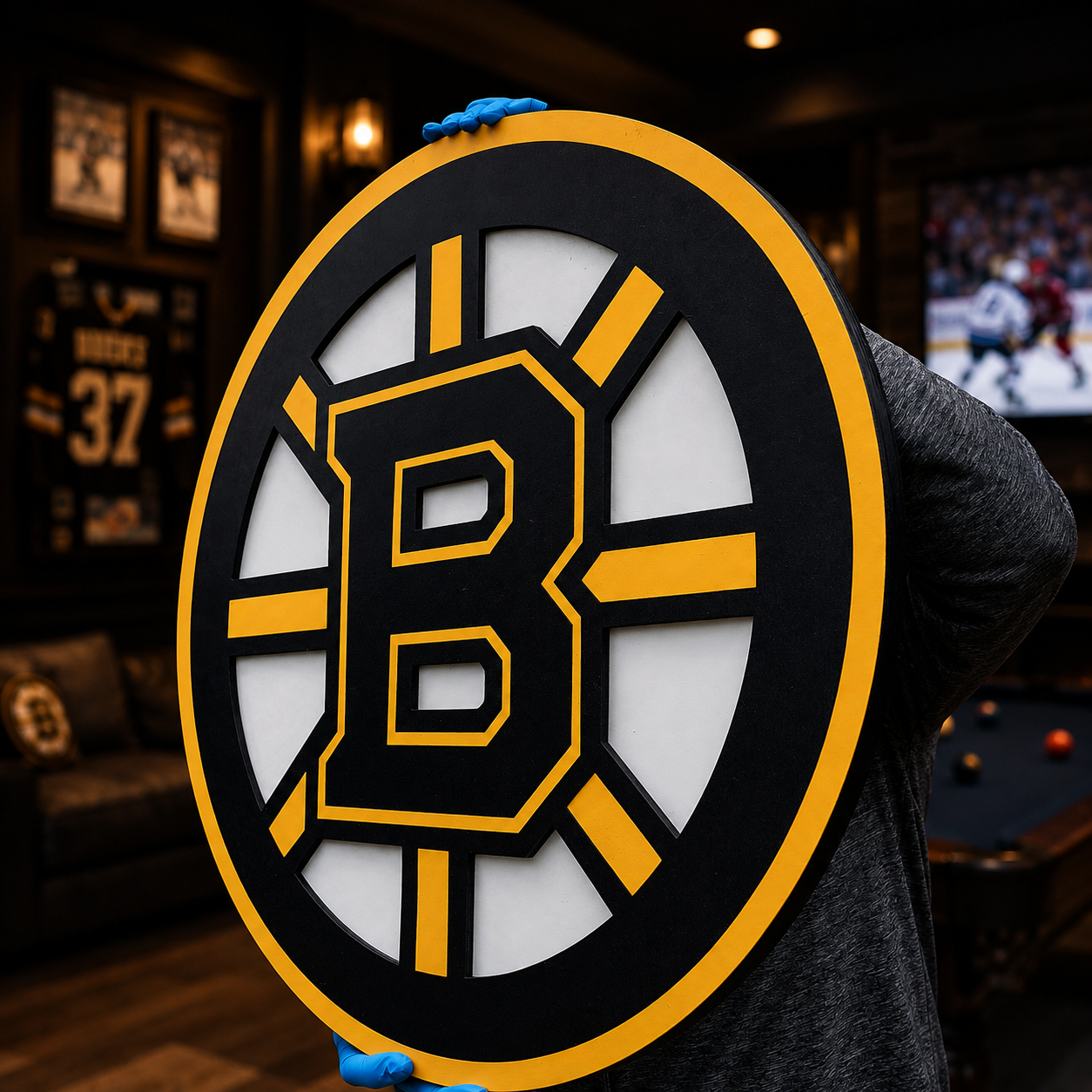 Boston Bruins 3D Wood Sign | Hockey Wall Decor, Man Cave & Fan Gift